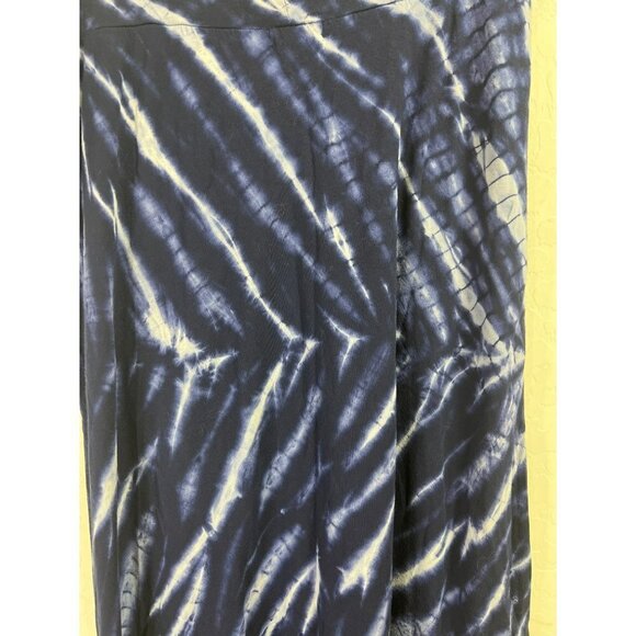Pink Lotus Sz M High Slit Maxi Skirt Blue Grey Tie Die - Picture 5 of 6